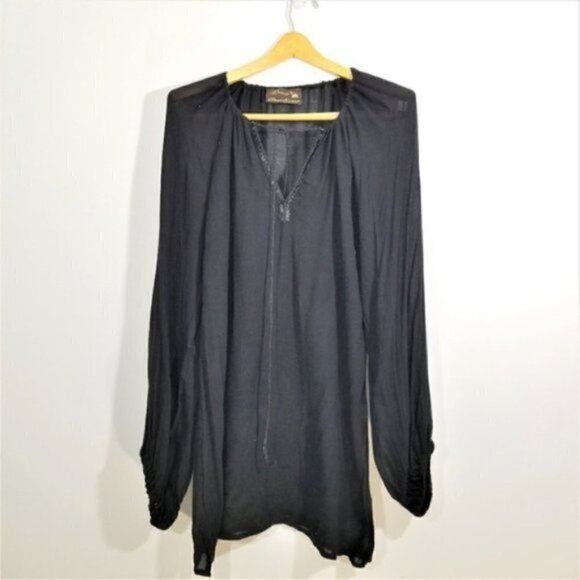 Donale Pour Scoop Black Long  Sleeve Cover Up - Picture 1 of 5
